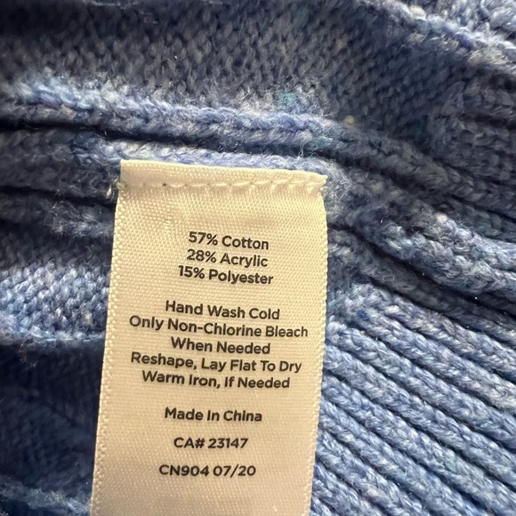 Talbots Women's Blue Cable Knit Sweater - Picture 7 of 8